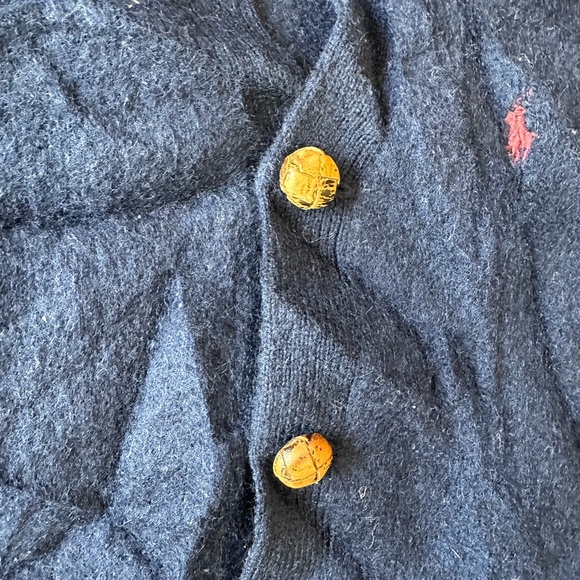 True Vintage POLO Ralph Lauren button down Cardigan - Navy Blue - Picture 4 of 4